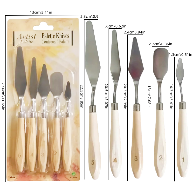 5 шт., деревянный нож для рисо – обзор и цена Painting Knife Palette